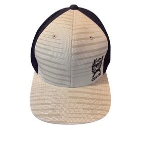 Cinch Mens Flexfit Baseball Hat Navy Tan Mesh Back Logo Hat Cap L-XL